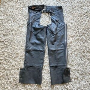 Harley Davidson Ladies Black Leather Riding Chaps Women’s Size XL